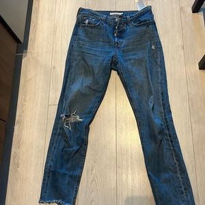 Levi's Wedgie Jeans- Blue Distressed